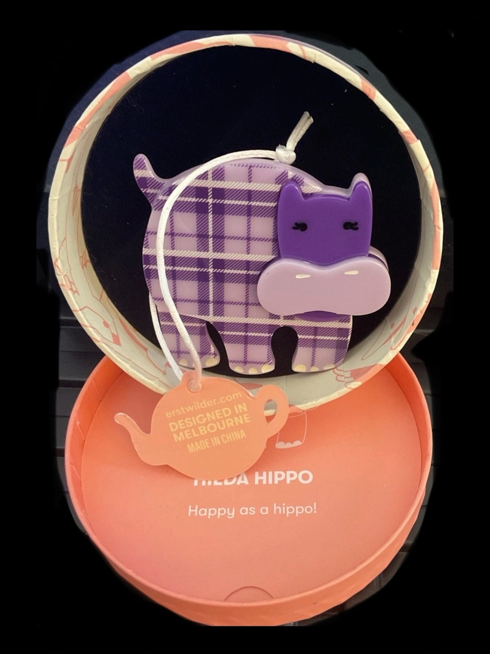 Hilda Hippo Erstwilder Brooch New in Box 2023 Fan Favourite With Gift 🎁